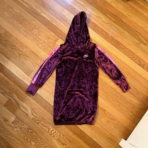 Girls Nike Velour Burgundy and Pink Dress - Size: 6x